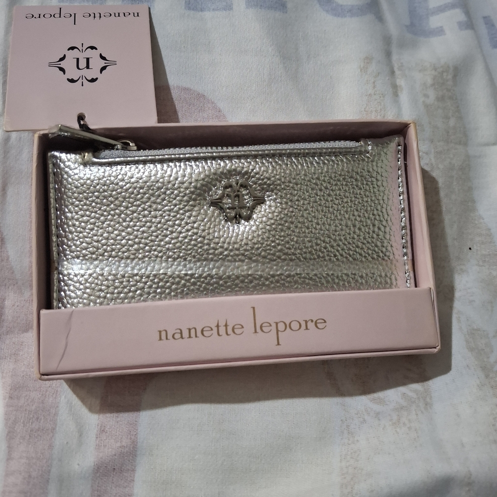 Nanette Lepore Metallic Silver Bifold Wallet